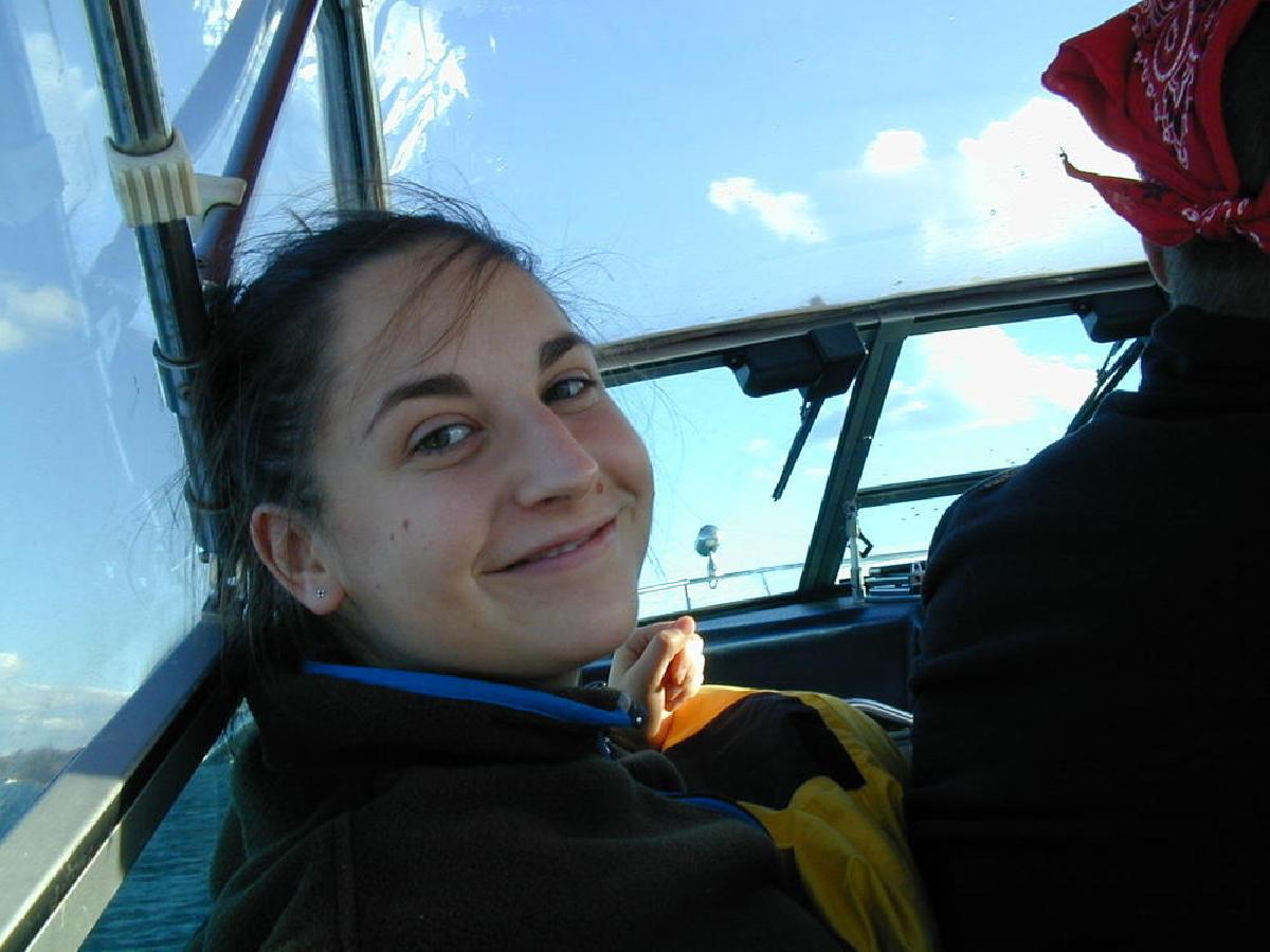 Maya on the boat